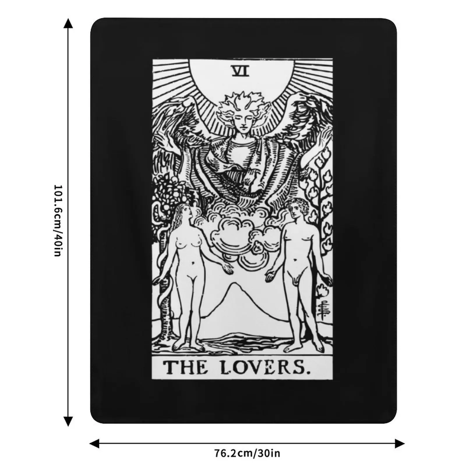 Tarot Card : The Lovers black & white Throw Blanket funny gift For Sofa Thin Kid'S Plaid Blankets