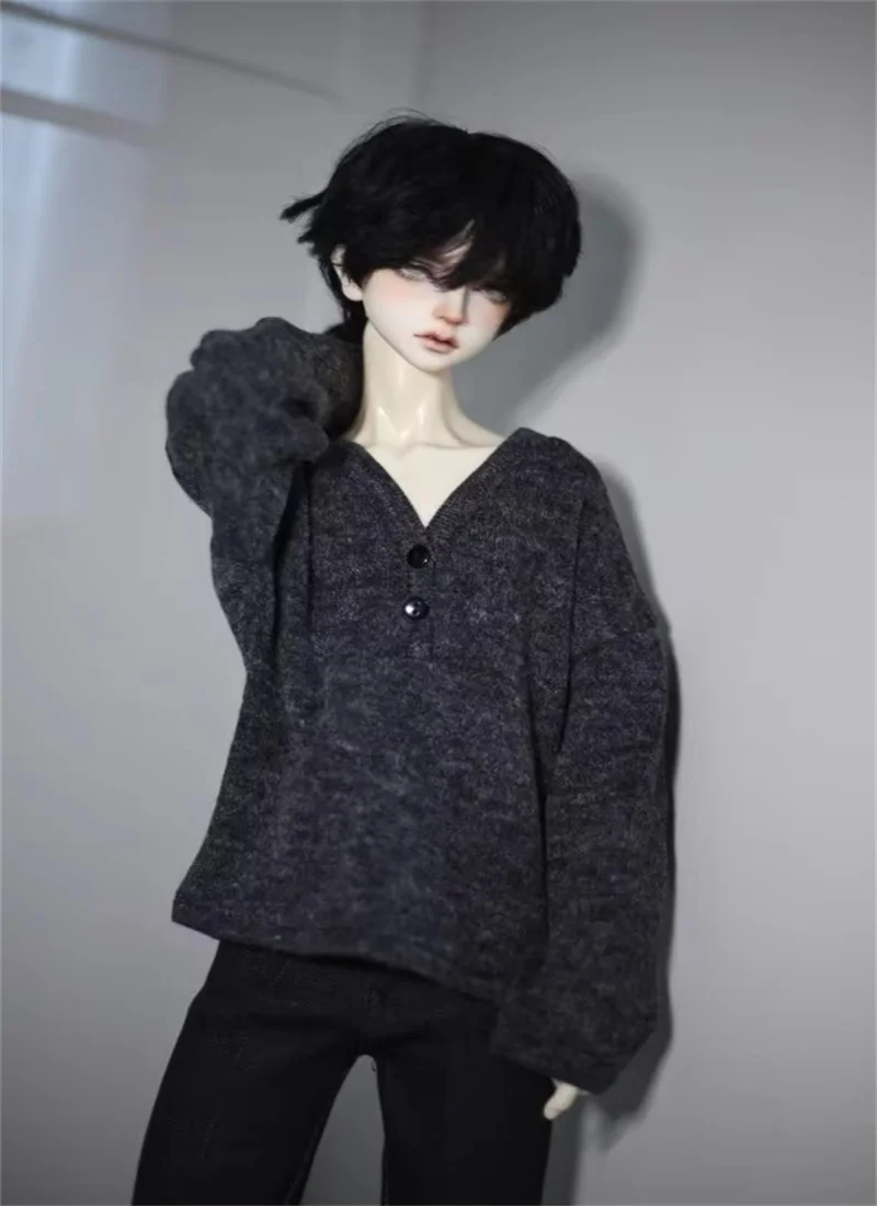 BJD doll doll is suitable for 1/3man woman POPO68 Uncle size fashion new loose v-neck sweater T shirt 4 colors for men and women - Image 5