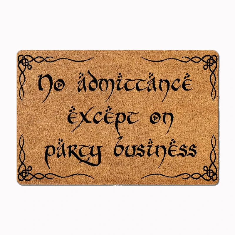"No Admittance Except on Party Business" Metal Sign | Lord of the Rings Inspired Decor | Ideal for Fantasy Fans' Rooms
