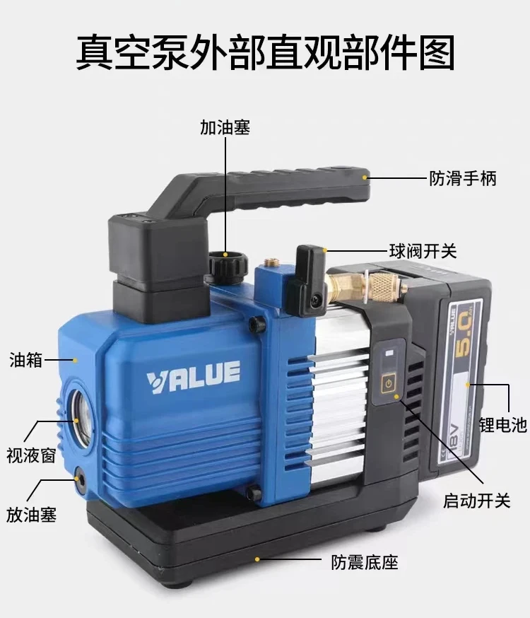 FOR VRP-2DLi/2SLi Wireless Lithium Battery Vacuum Pump Brushless DC Rechargeable R32 Air Conditioner Suction Pump