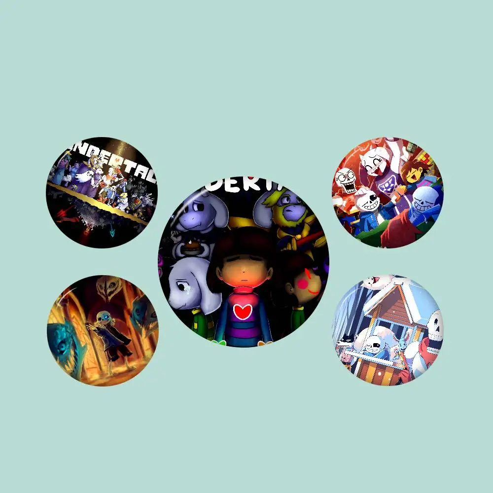 Game U-Undertale 58mm Cute Series Pins Funny Badge Interesting Cartoon Animals Brooches Backpack Clothes Gift Accessory