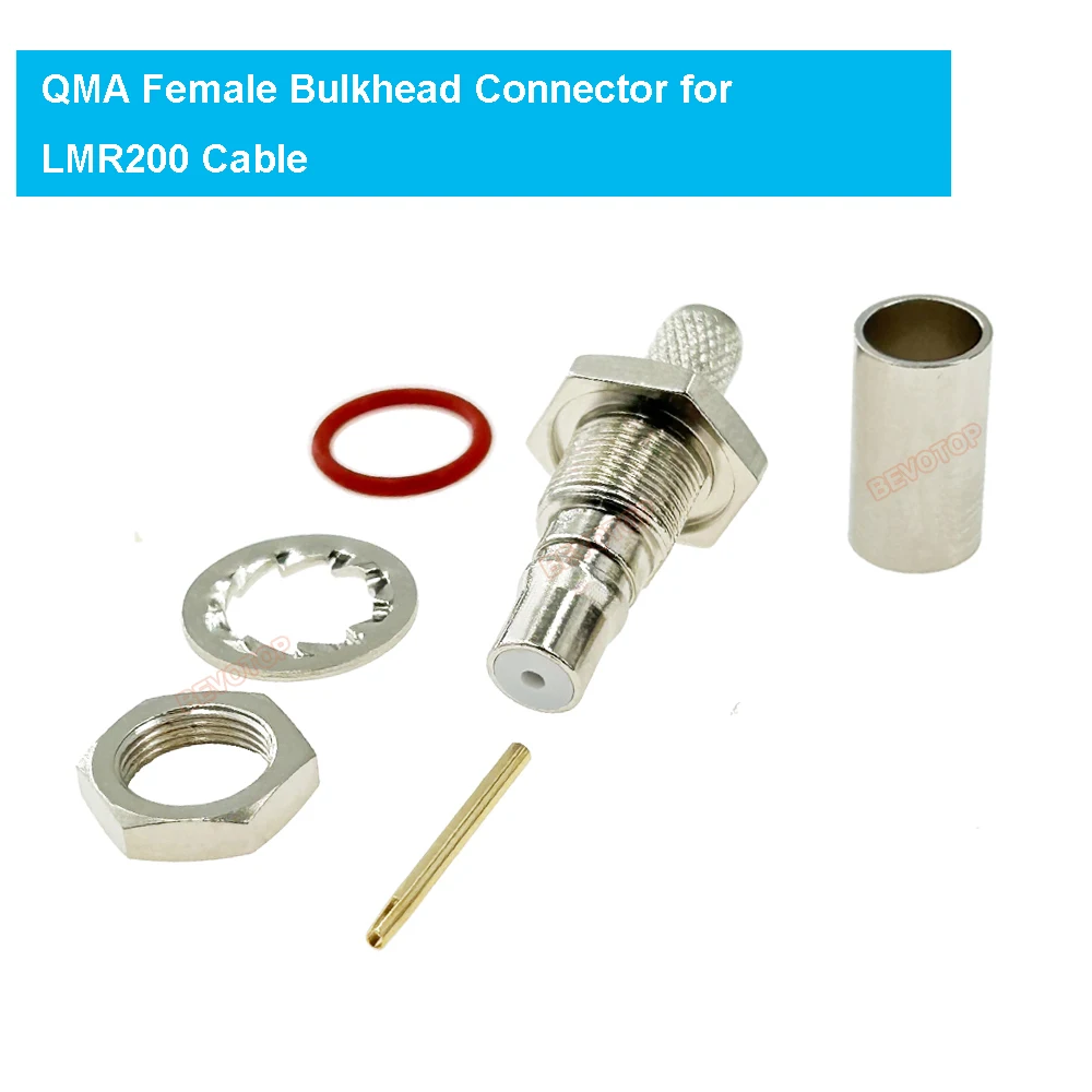 

10PCS/LOT BEVOTOP LMR200 QMA Female / Male Straight 180°/ Right Angle 90° Plug 50 Ohm 50-3 QMA Connector for LMR-200 Cable