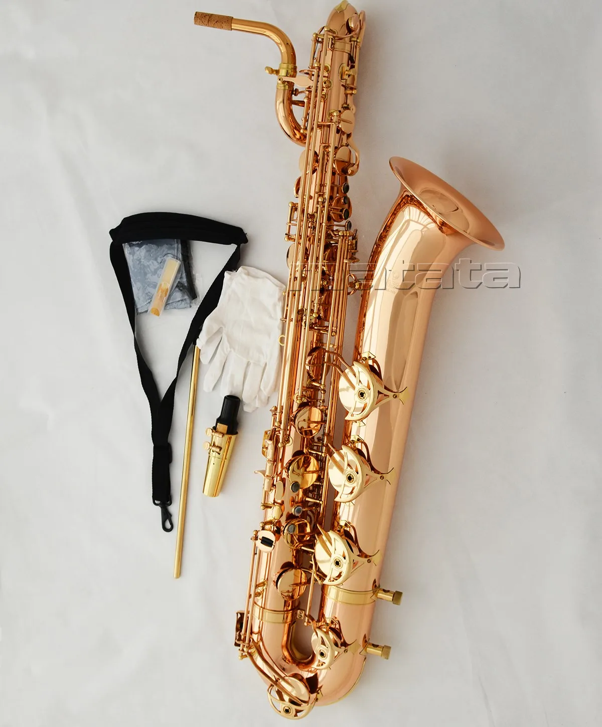 Fast Ship Customized Rose Brass Baritone Saxophone new style Eb Bari Sax With Case