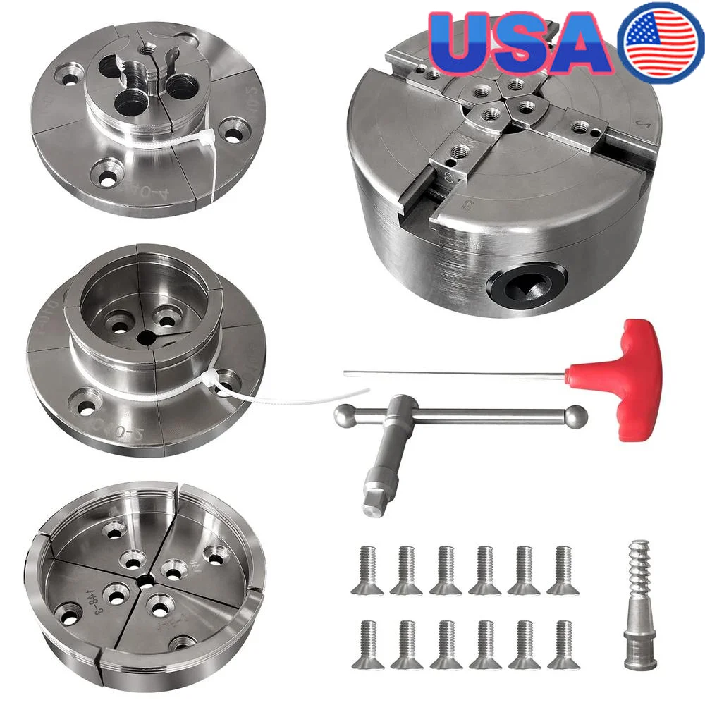 Jeu de mandrins de tour à bois à centrage automatique à 4 mâchoires 1