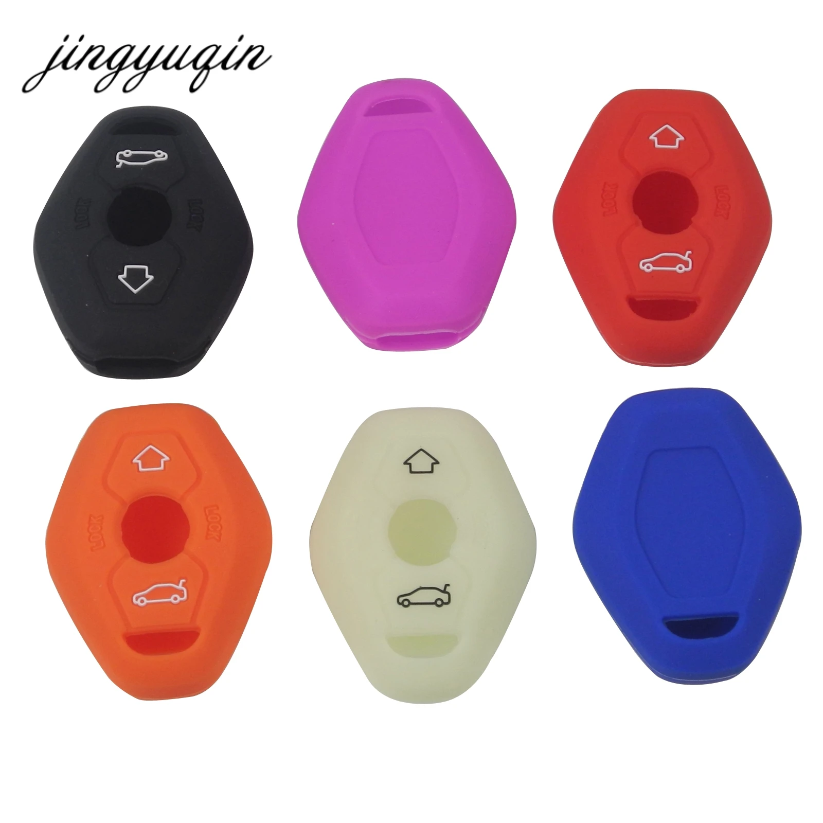 jingyuqin fit for BMW X3 X5 Z3 Z4 3/5/7 Series E38 E39 E46 E83 Silicone Key Remote Case Cover FOB Set Protective Car Accesorries