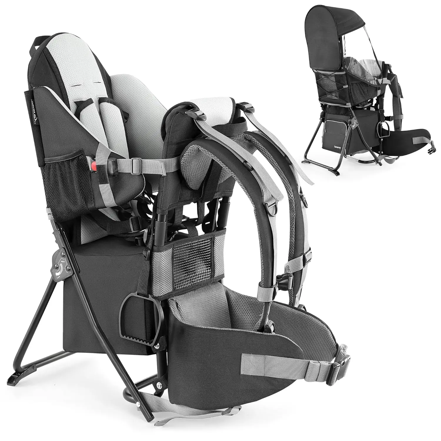 

Toddler Hiking Backpack Carrier with Adjustable Seat, Straps & Waist Belt, Foldable Lightweight for Outdoor Adventures