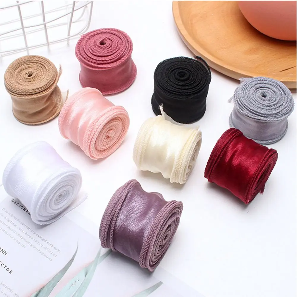 40mm 10 yards Roll of Satin Ribbon Flower Bouquet Wrapping Lace Organza Ribbon Flower Pattern Decorating Weddings Korean Ribbons