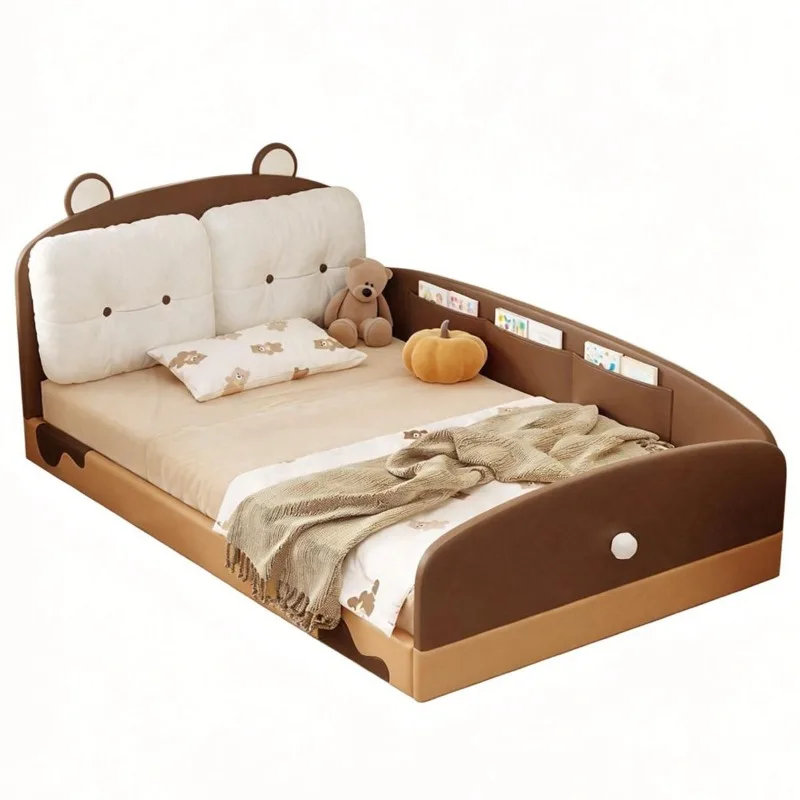 Bedroom bed with guardrail Cartoon surround bed Small apartment bed
