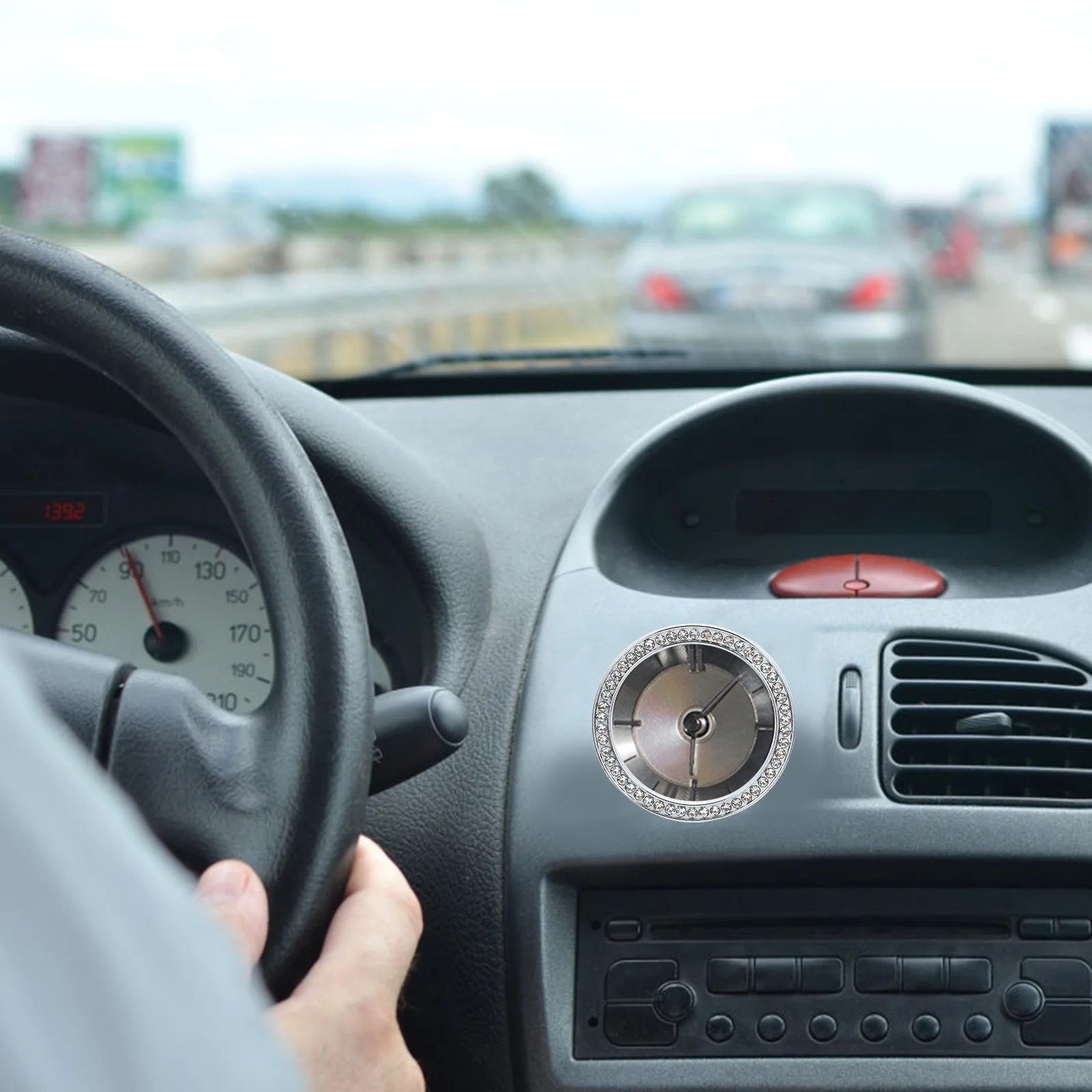 

Decorative Clock Frame Stylish Clock Ring Durable Wear-Resistant Car Panel Cover Trim Car Interior Decoration