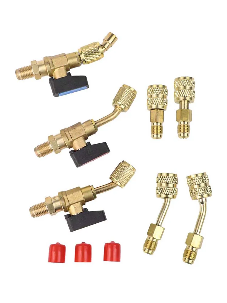 

Newest Sale 7 Pcs For R134A Air Conditioning Compact Ball Valve 5/16Inch Female To 1/4Inch Replacement Car Accessories