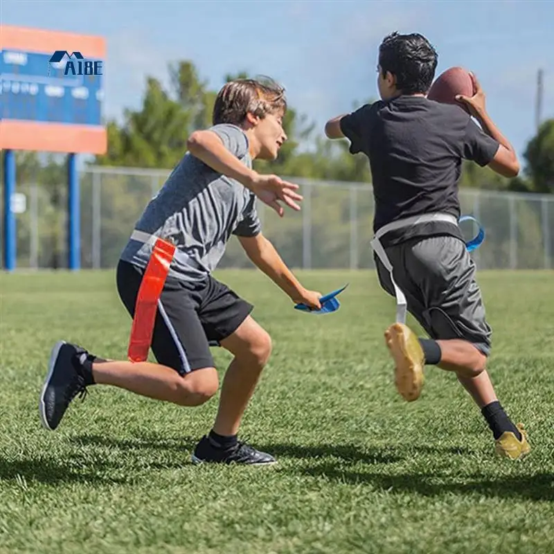

A18E-24 Players Flag Football Belts And Flags Set,Includes 24 Belt,72 Flags 18 Cones With Carrying Bag For Teens Training