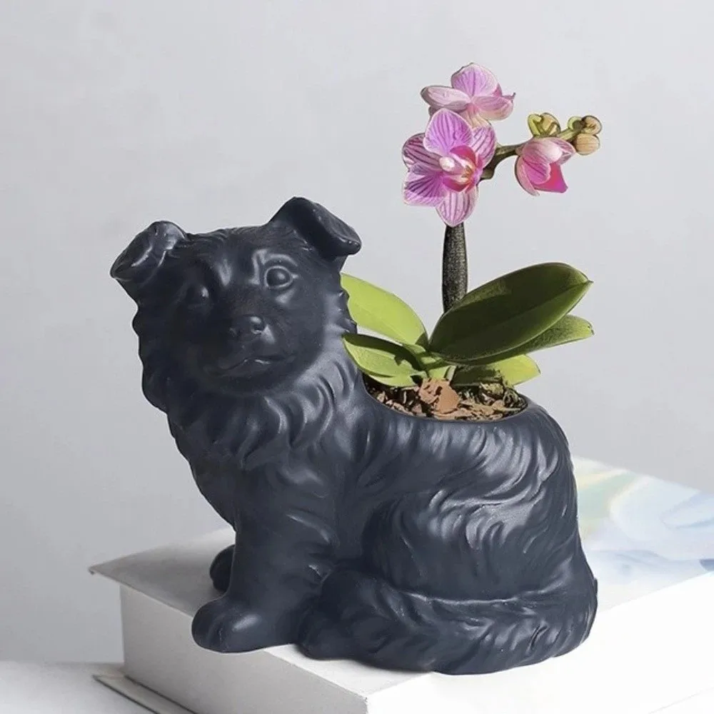

Space Saving Cute Ceramic Dog Vase Unique Handmade Animal Planter Animal Shaped Bonsai Vase Garden Art