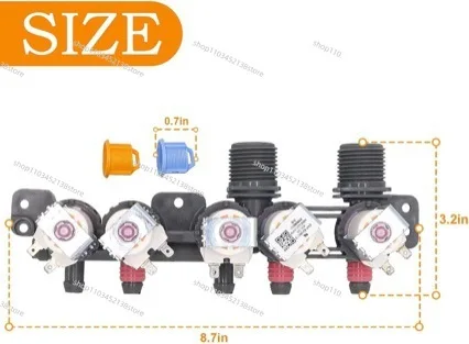 AJU73213301 Water Inlet Valve for LG Washing Machine Water Inlet Valve 5221EA1008F Gray 12v