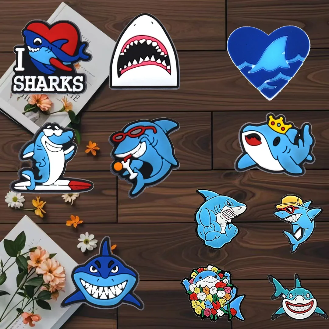 

100Pcs Bulk Shoe Charms for Crocs Accessories Oceanshark Shoes Charm for Croc Decorations Pins Men Jeans Woman Clogs Clips