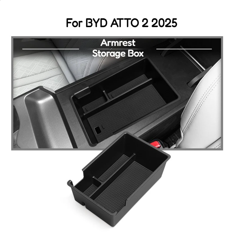 For BYD ATTO 2 2025 2026 Center Console Armrest Storage Box Under Console Organizer Tray Cup Holder Cover Car Accessories