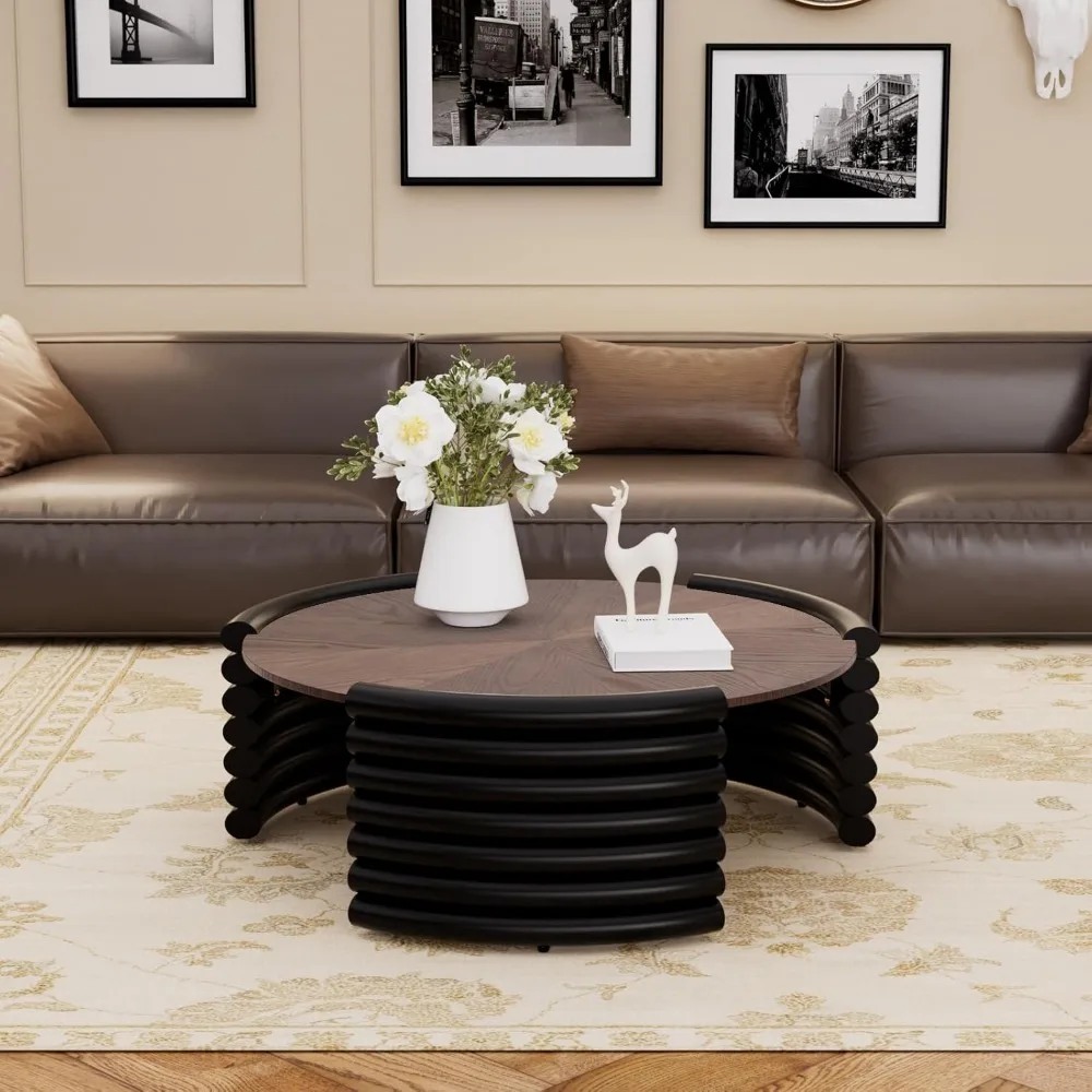 طاولة قهوة حديثة مكونة من 36 قطعة مركزية معاصرة ذات دائرة منخفضة لغرفة المعيشة ومنطقة الترفيه