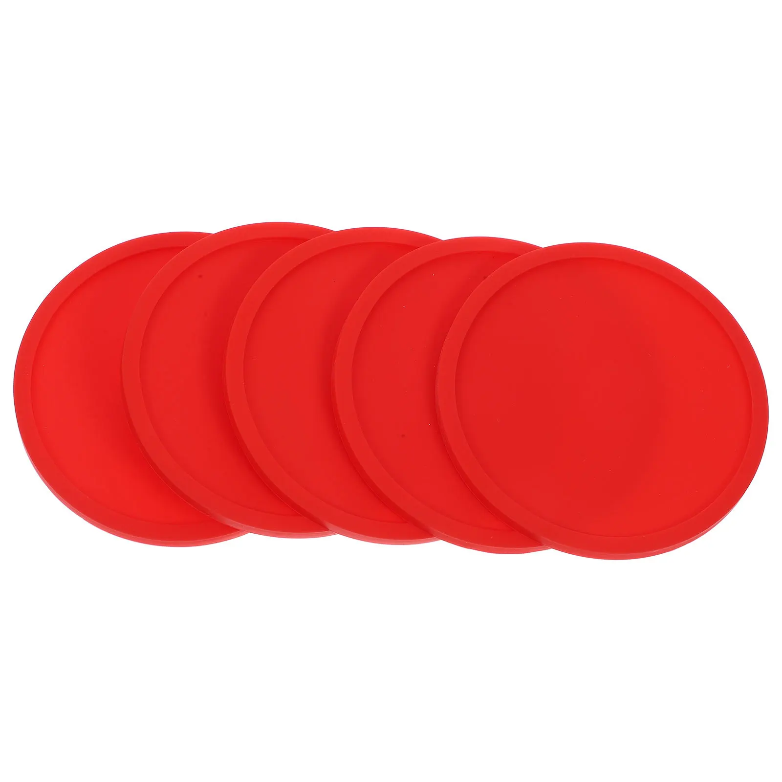 

5pcs Silicone Cup Coasters Heat Resistant Non Slip Mug Mats Food Grade Drink Placemats For Home Kitchen Table Use Red Color Easy