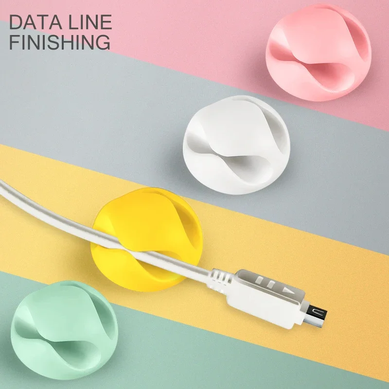 Silicone USB Cable Organizer Data Line Winder Desktop Tidy Management Clips Cable Holder For Mouse Headphone Mouse Keyboard Wire