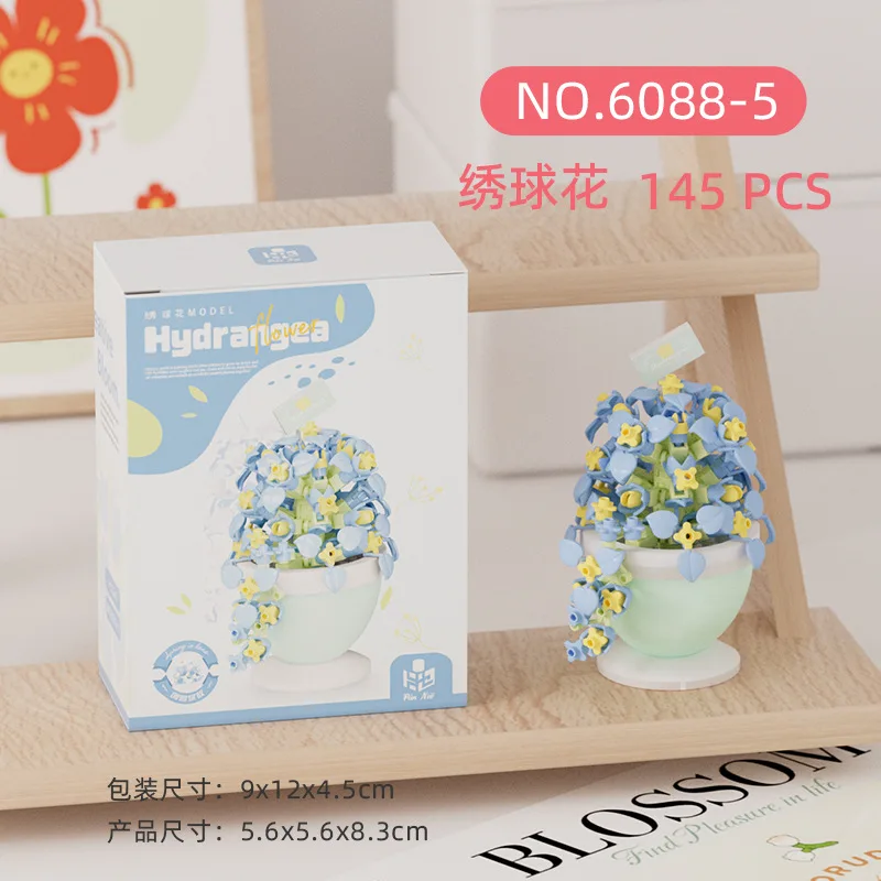 2024 neue Original Rose Blume Geschenk Box Tulpe Lotus Bausteine Blume Modell Winzige Partikel Geschenk Spielzeug – Detail 5