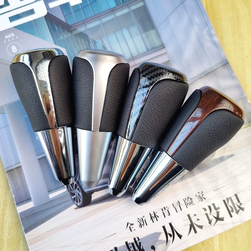 Chrome Matte PU Leather Car Gear Shift Knob for Lexus ES300 ES330 ES350 GS300 GS350 For Toyota Corolla Camry RAV4