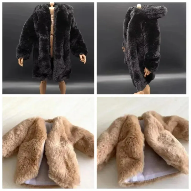 1/6 مقياس رجل امرأة الجندي أفخم معطف الفرو سترة الملابس نموذج ل 12 ''عمل أرقام دمية التبعي