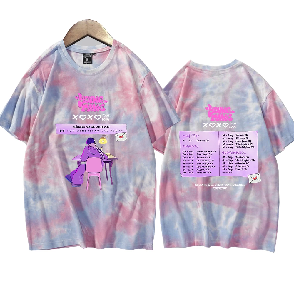 Young Miko Xoxo Tour 2024 Tie Dye Shirts Unisex Round Neck Short Sleeve T-shirt Fans Gift Tops