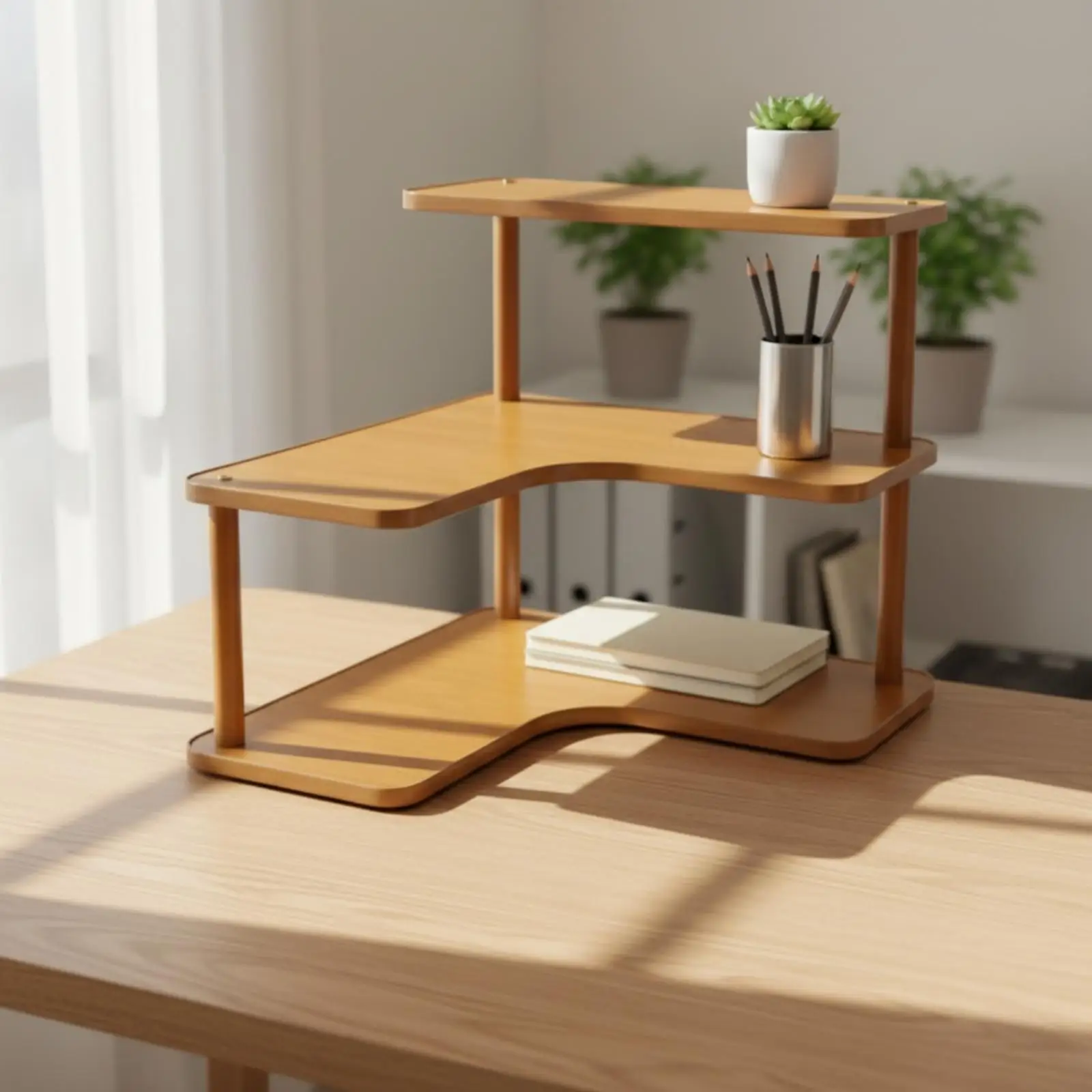 3-Tier Corner Shelf Freestanding Furniture Versatile for Desk, Kitchen Counter