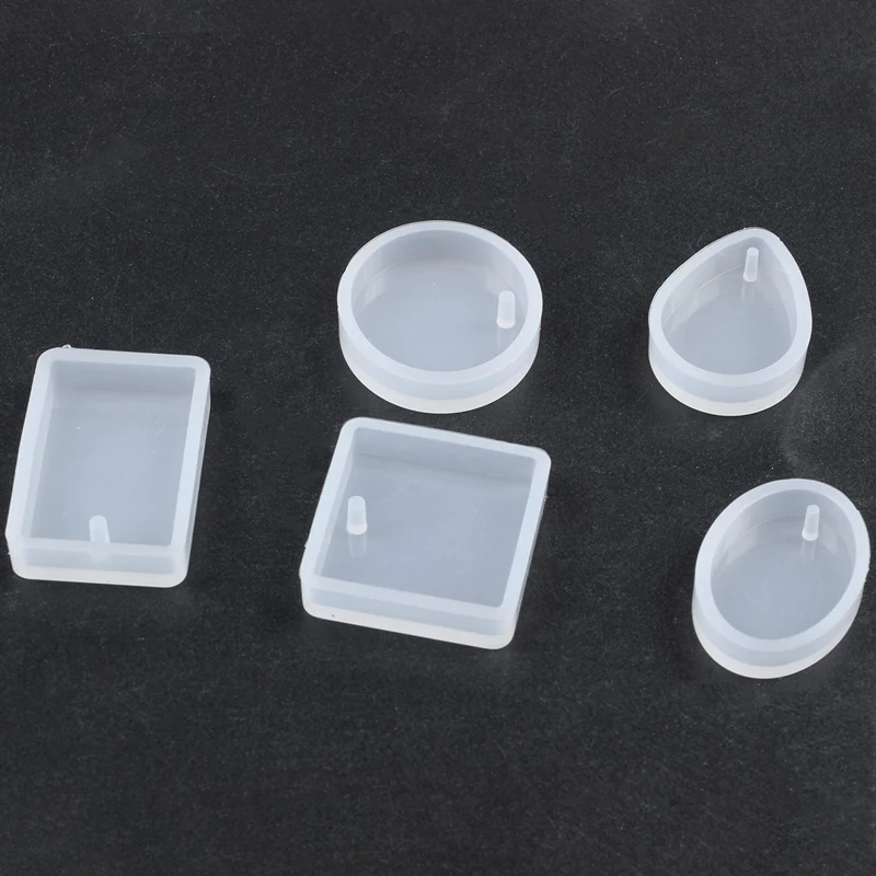 75 حزمة سيليكون الراتنج قلادة قالب قوالب المجوهرات مع ثقب معلق DIY بها بنفسك مجوهرات كرافت صنع 5 الأشكال