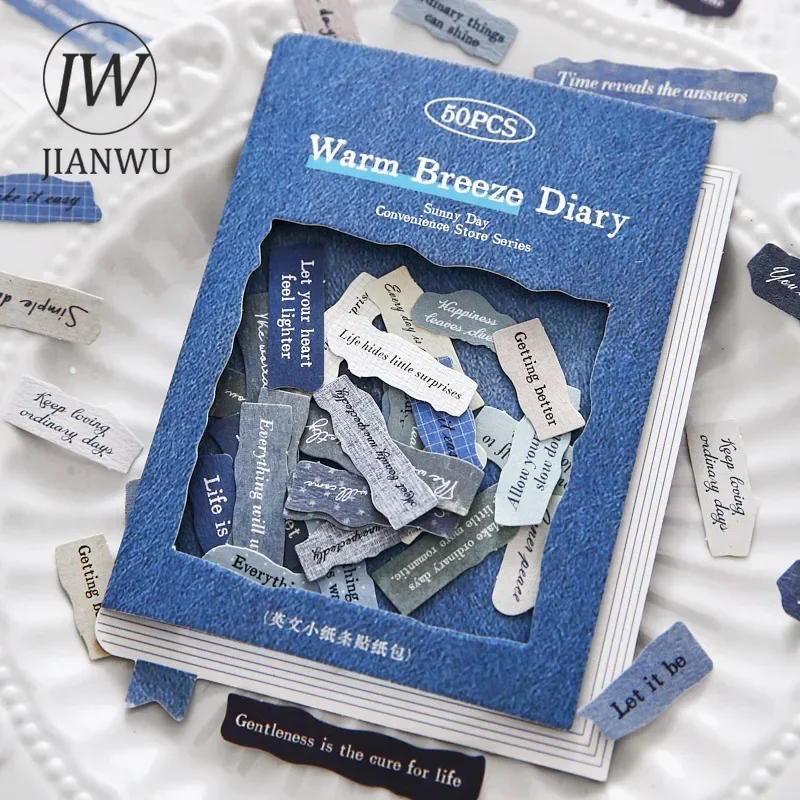 JIANWU Vintage English Words Note Landscape Material Collage Scrapbooking Sticker Creative DIY Journal Stationery