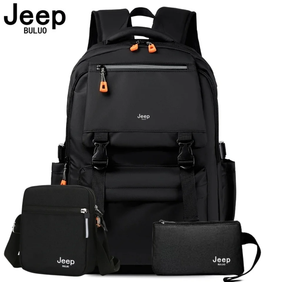 JEEP BULUO Brand Men&Women Backpacks Travel Teenagers School Bags Casual College Students Waterproof New For 14 inches Laptop