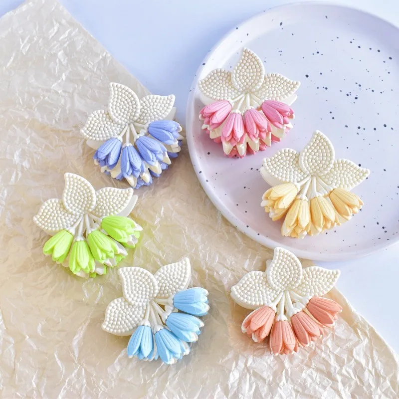 New frosted tulip hair grab clip Korean version flower headdress shark clip cute hair accessory woman