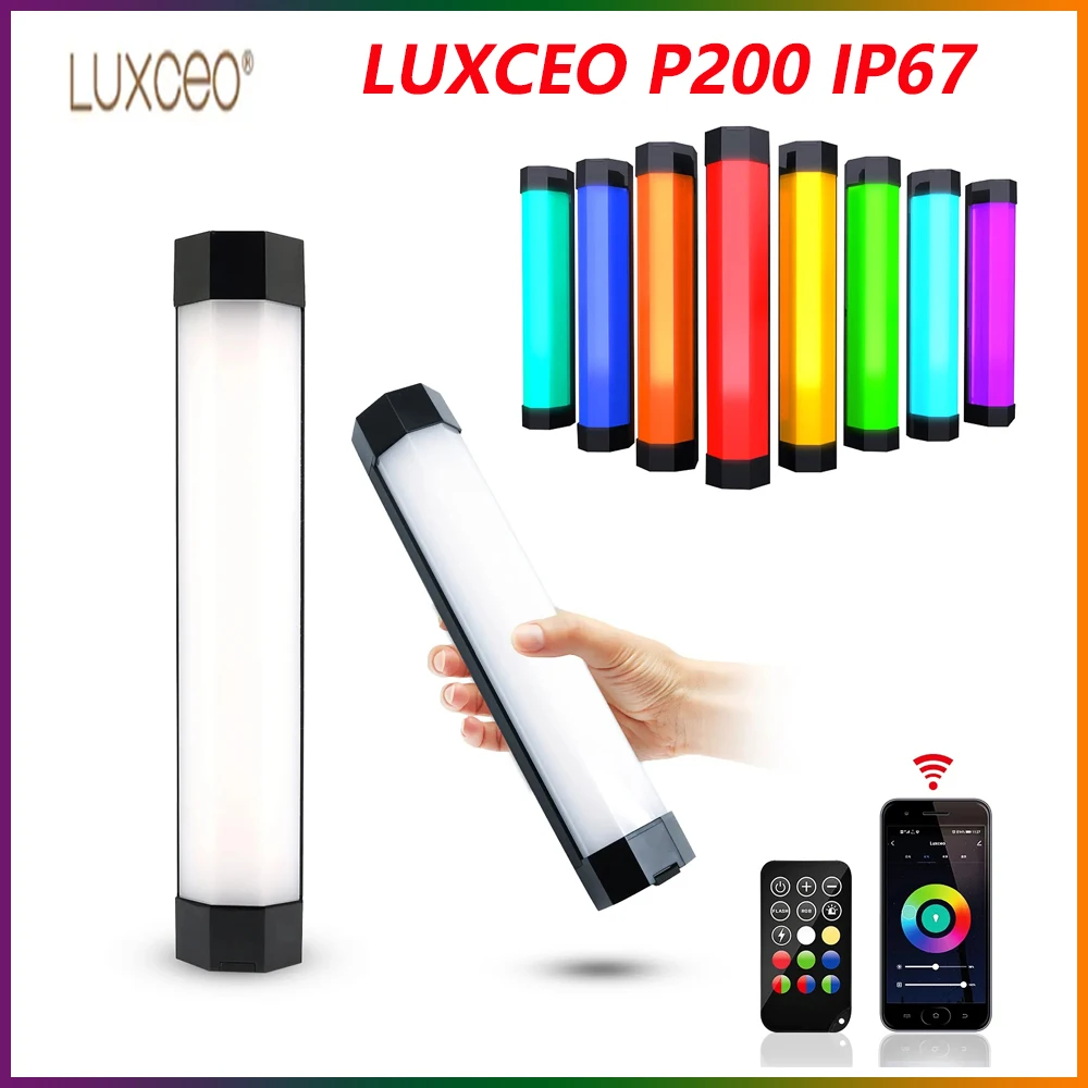 

LUXCEO P200 светодиодный фотография, ручная RGB лампа, мягкая фотография, телефон с дистанционным управлением через приложение vs 6C Pavotube