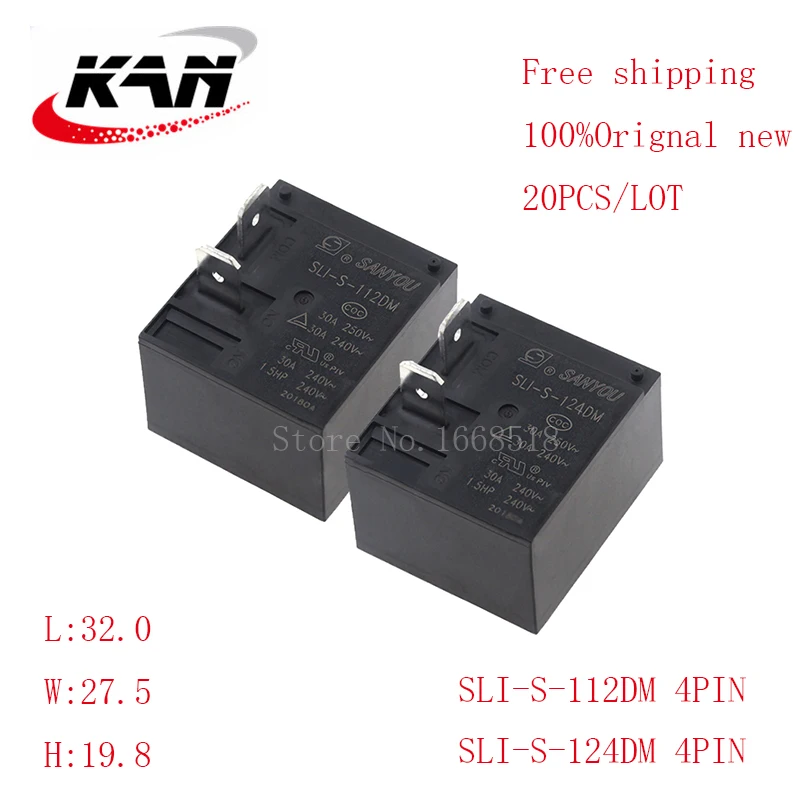 

Free shipping 20pcs relay SLI-S-112DM SLI-S-124DM 12VDC 24VDC 30A 250VAC 4PIN Original New