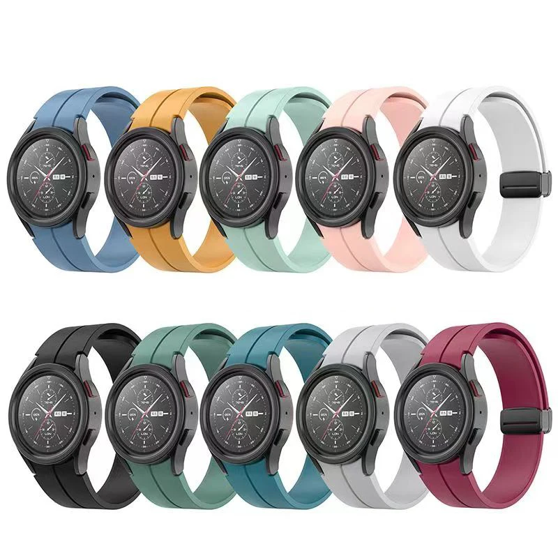 Original Silicone Magnetic Buckle Strap For Samsung Galaxy Watch 5 Pro 40/44mm 45mm Band Watch 6 Classic 43 47mm Sport Watchband image 6
