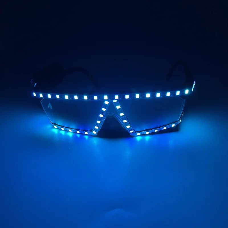 Hot Fluorescent Luminous Rave Glasses LED Cyberpunk Goggles With Lights Holiday Party Supplies Glowing Neon Glasses Club Props