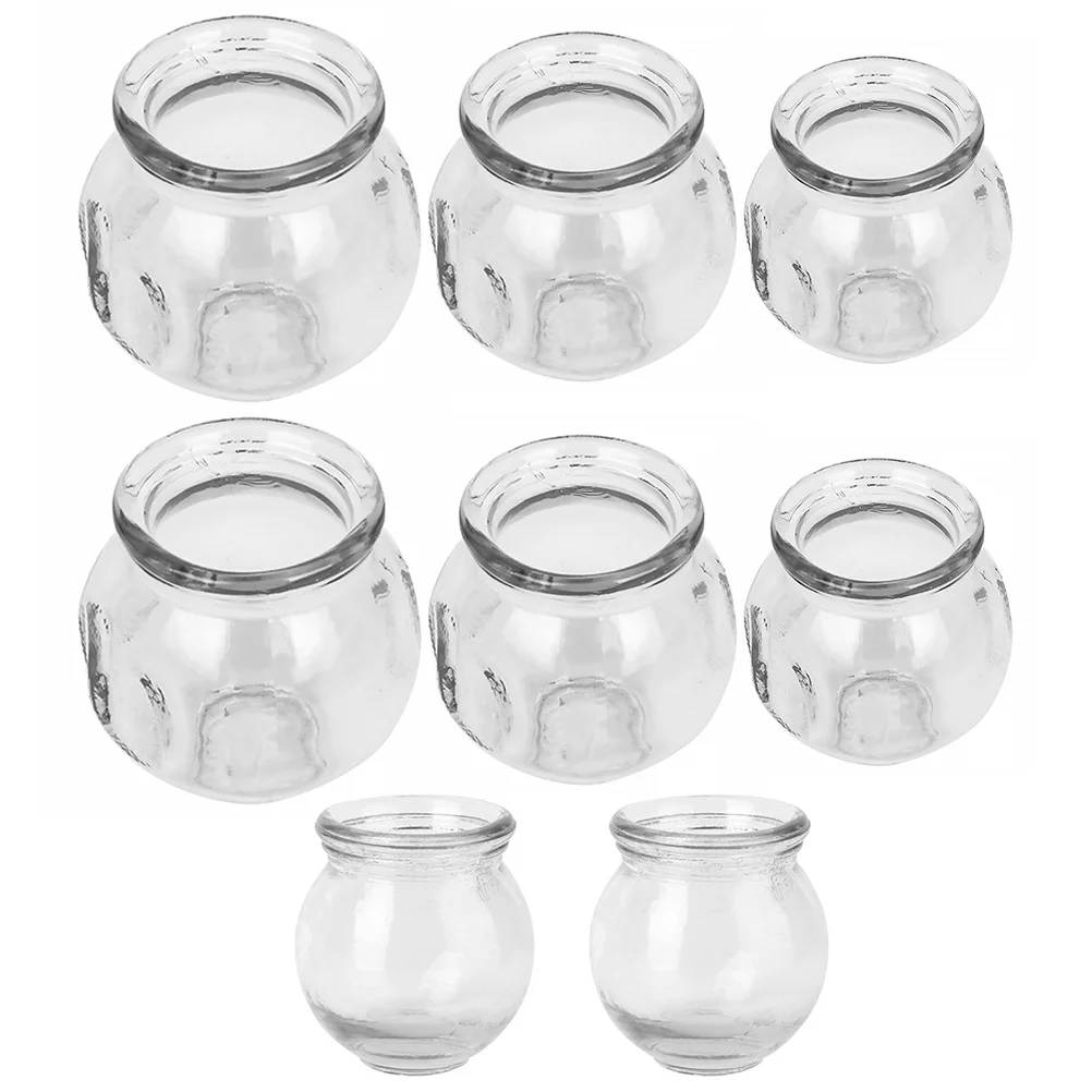 8 قطعة مجموعة الحجامة أكواب فراغ زجاجية صغيرة أداة علاج تدليك الجسم أكواب شفط صينية لتخفيف الآلام جهاز الحجامة السموم #6