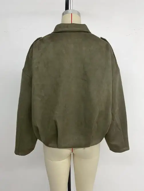 Women's Jacket 2025 Autumn and Winter New Loose Casual Jacket Top Collar Long Sleeve Coat Street Fashion Retro Casual Jacket