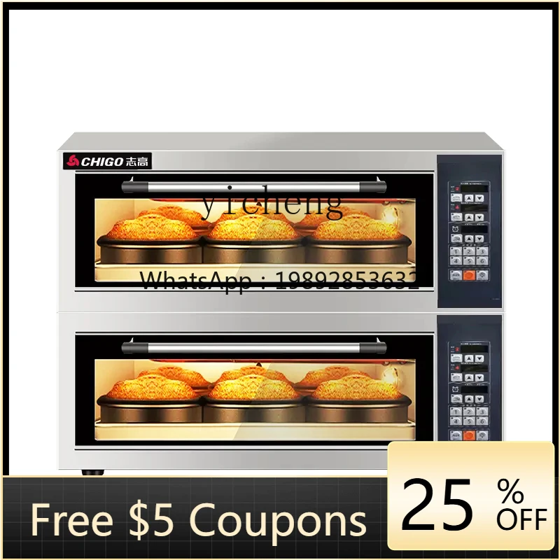 

JX Commercial Electric Oven Large Cake Pizza Double Layer Baking Box Large Capacity Single Layer Two Plates Gas Baking Oven