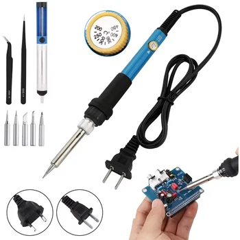 مكواة لحام كهربائية مع درجة حرارة قابلة للتعديل ، محطة لحام وإعادة صياغة ، أطراف قلم رصاص حراري ، أدوات إصلاح ، 42 V ، 50 W ، جديدة