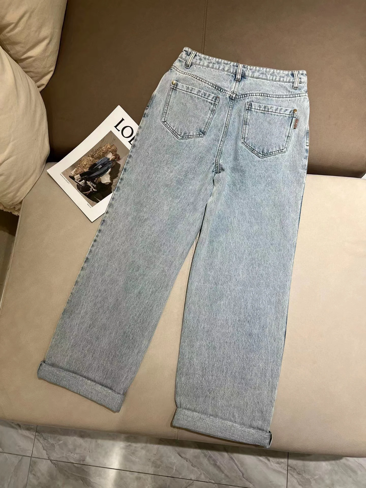 Casual Light Blue Jeans, Cotton Spandex, High Quality, Summer