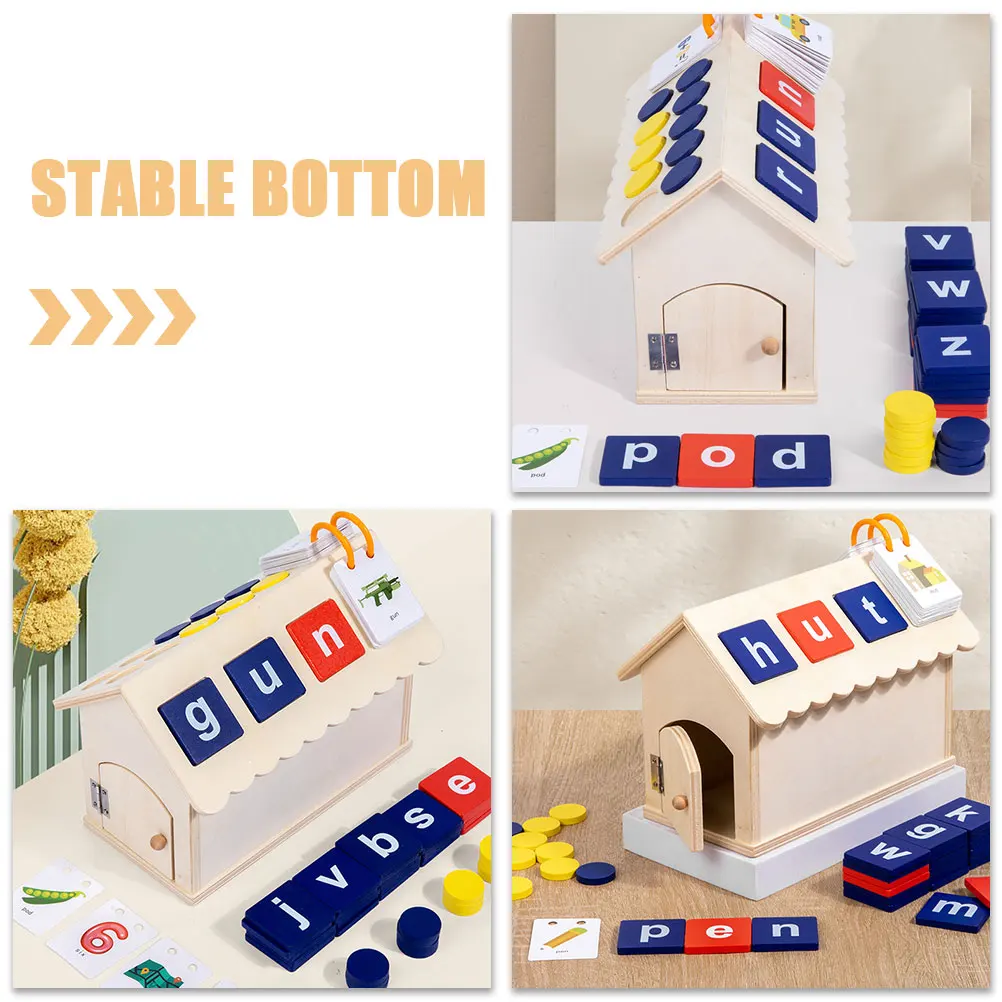 Palavra casa de educação infantil brinquedos infantis jogos de cartas para crianças de madeira do jardim de infância