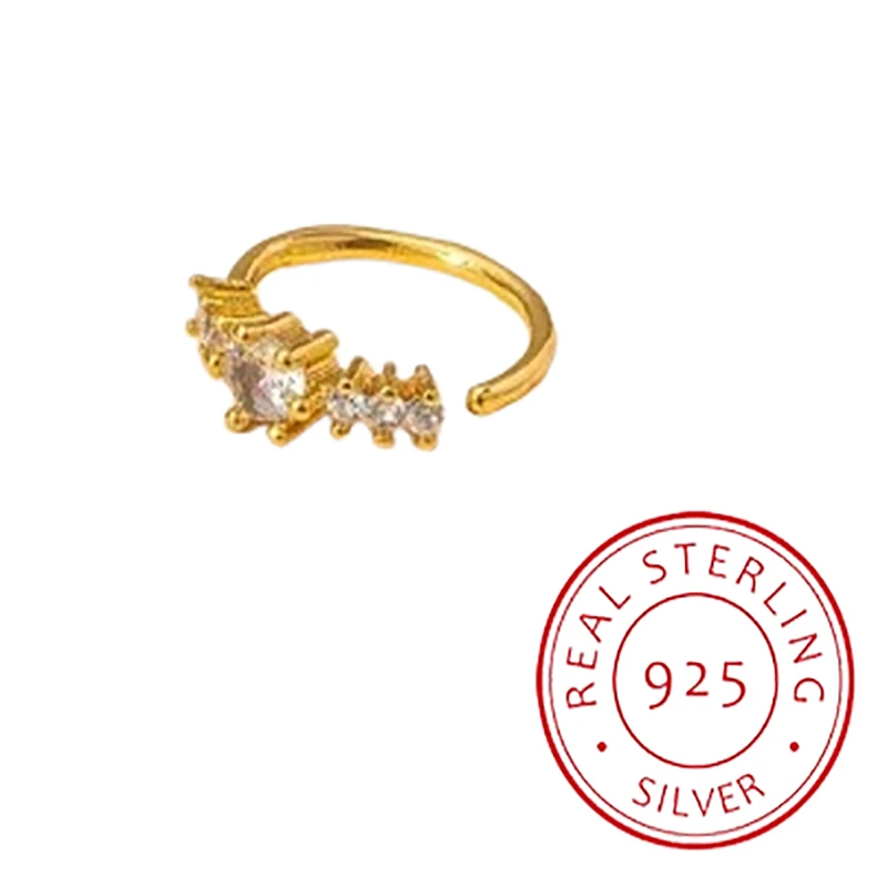 

Simple Single Row Geometric S925 Silver Yellow Nose Ring Women's Body Perforated Ring Decorative Nails Daily Commuting