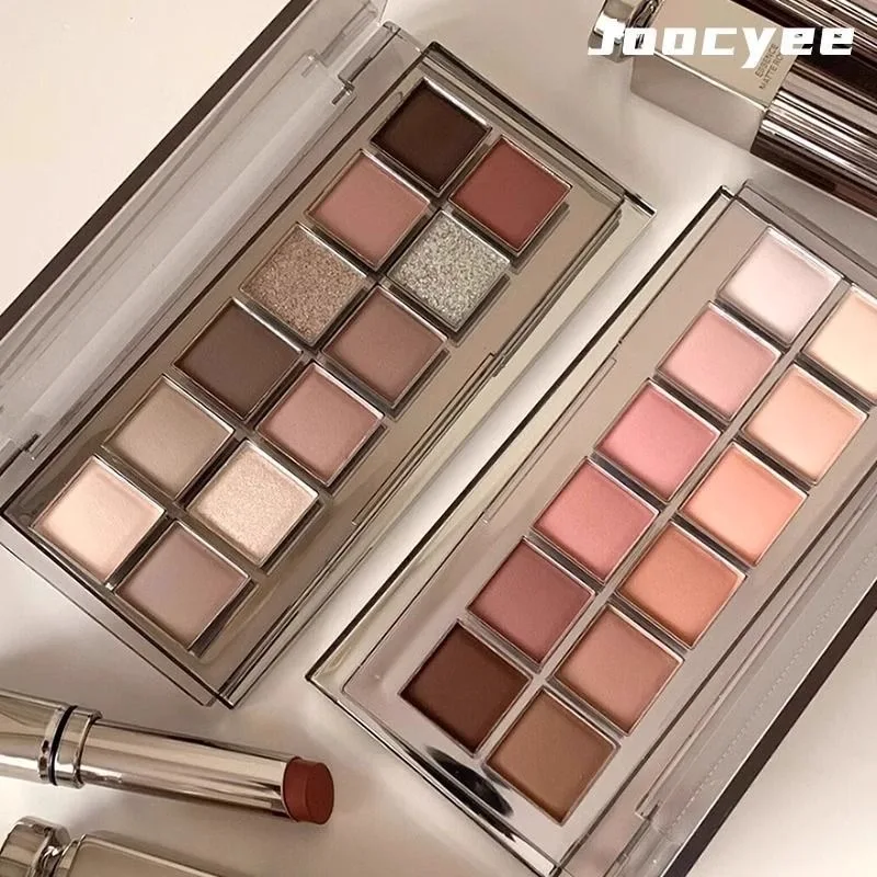 JOOCYEE 12색 아이섀도우 팔레트 라이트 메이크업 팔레트 매트 및 쉬머 마감 메이크업 세트 화장품 풀 세트