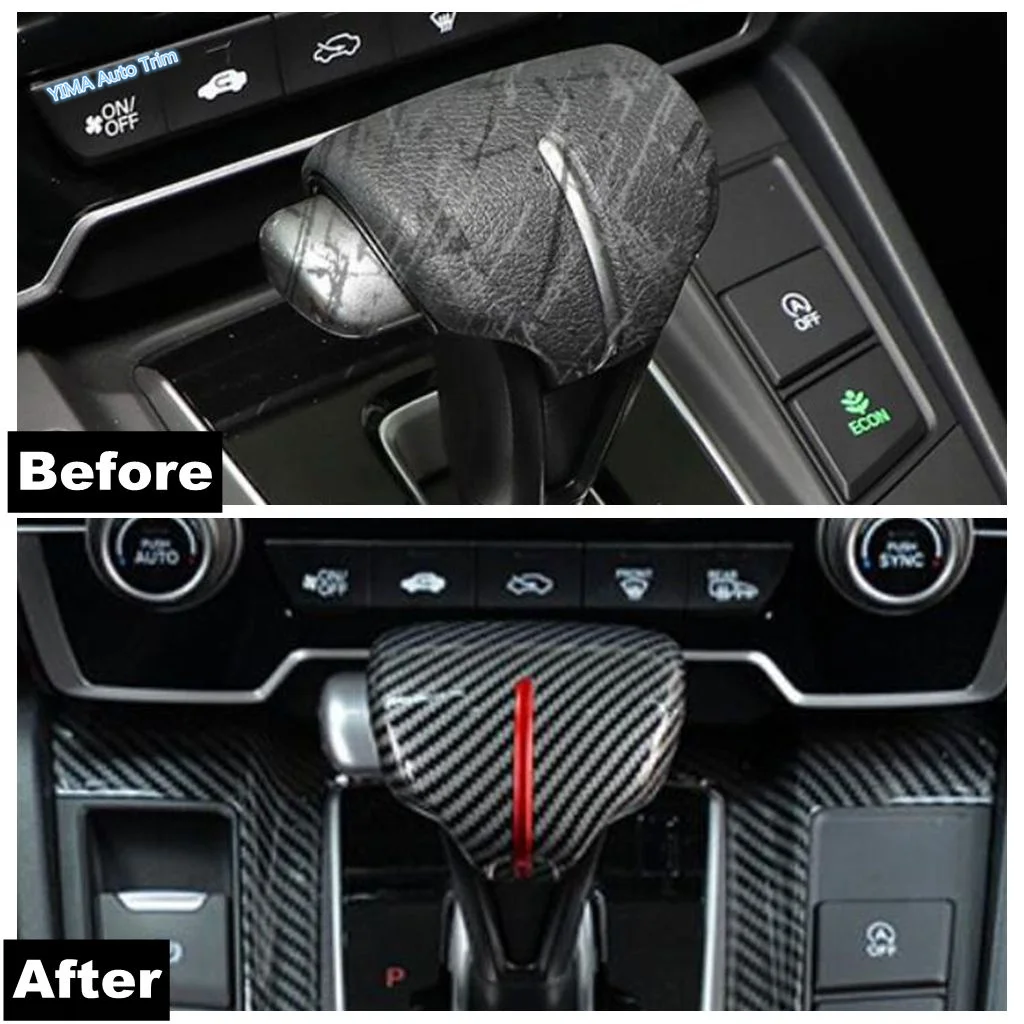 

Car Transmission Gear Shift Shifter Knob Gear Head Handle Decor Cover Trim Accessories For Honda CRV CR-V 2017 2018 2019 2020