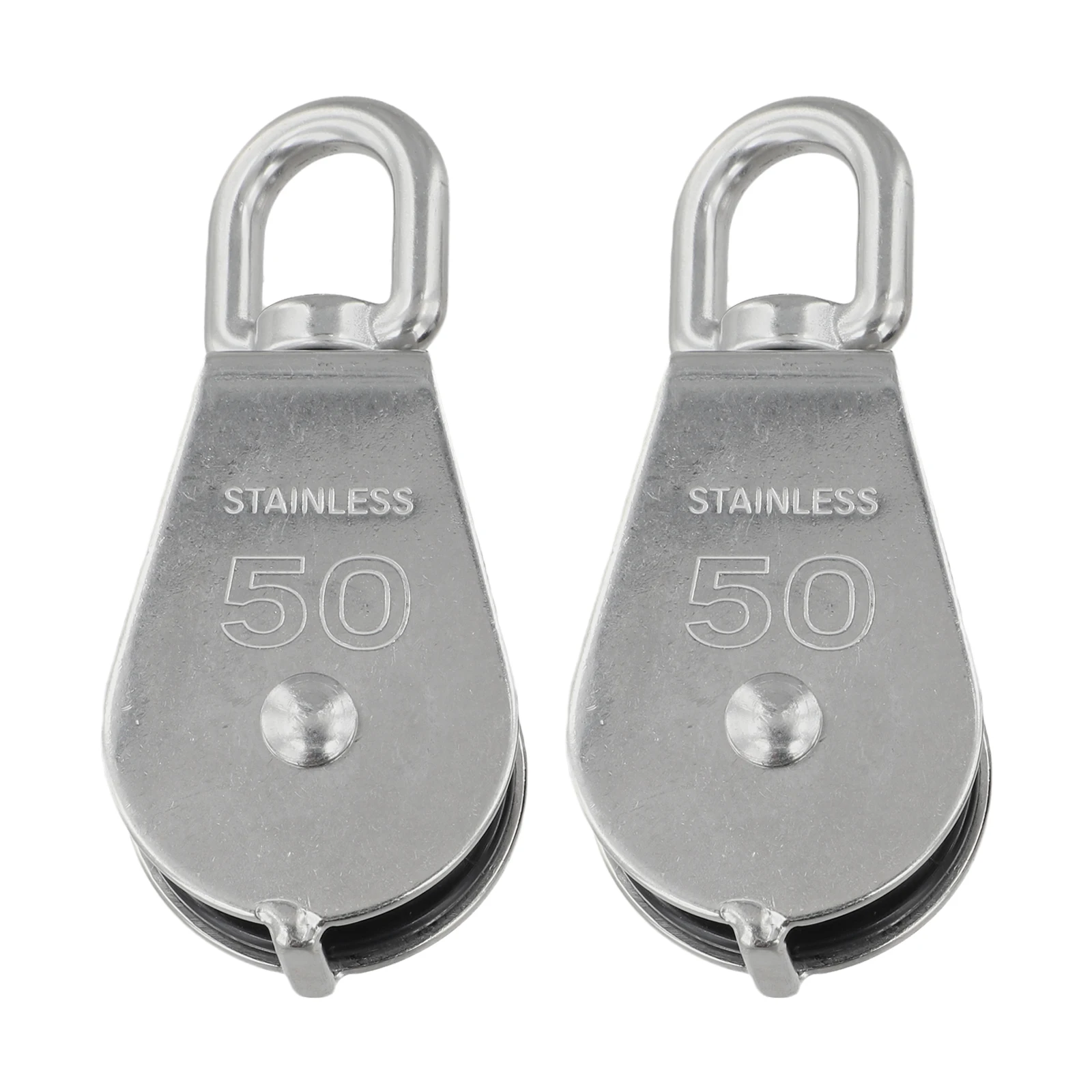 304 Stainless Steel for m50 Single Pulley Block with Rope Compatibility and 800 lbs Working Load for Use 304 Stainless