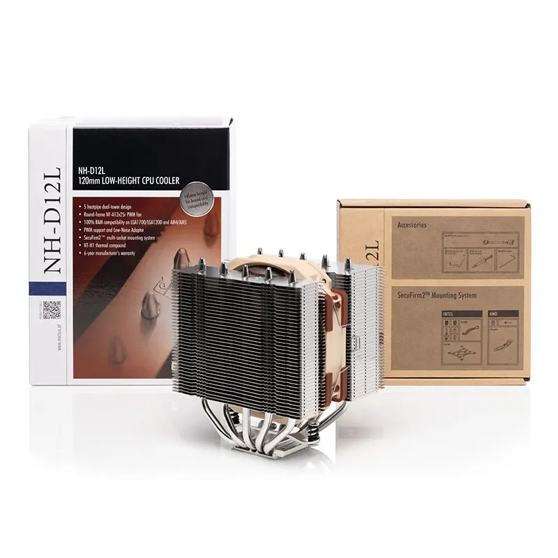 Imagem -05 - Noctua-case Radiator Nh-d12l Heat Pipes Dual Tower Amd Am4 Am5 Lga1700 1200 Compatível com Ram 120 mm Baixa Altura