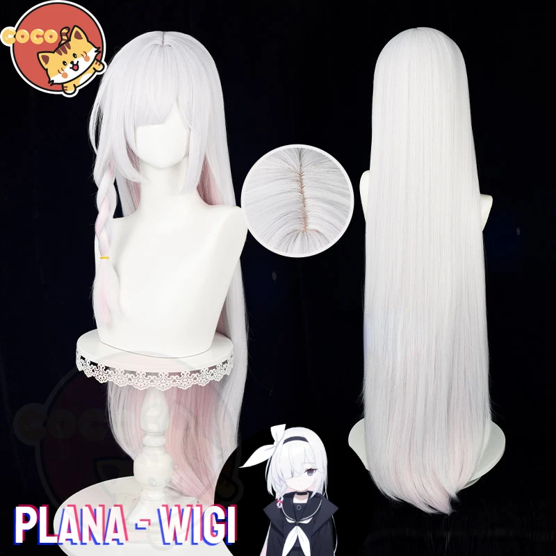 Blue Archive Plana Cosplay Wig Game Blue Archive Purana Arona Wig Cosplay Purana Cosplay Wig White Pink Long Hair CoCos