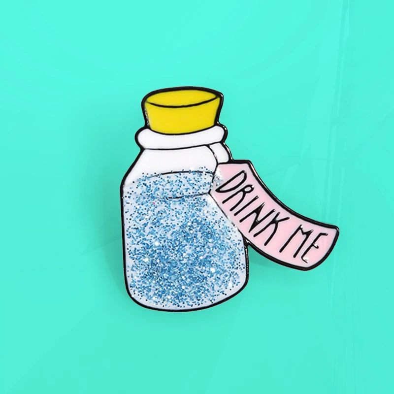 Bottle Beverage bottle Hope Bottle Juice Drink Enamel Badge Lapel Friends Gift DRINK ME Drinks Bottle Pin Brooch Creative Drift