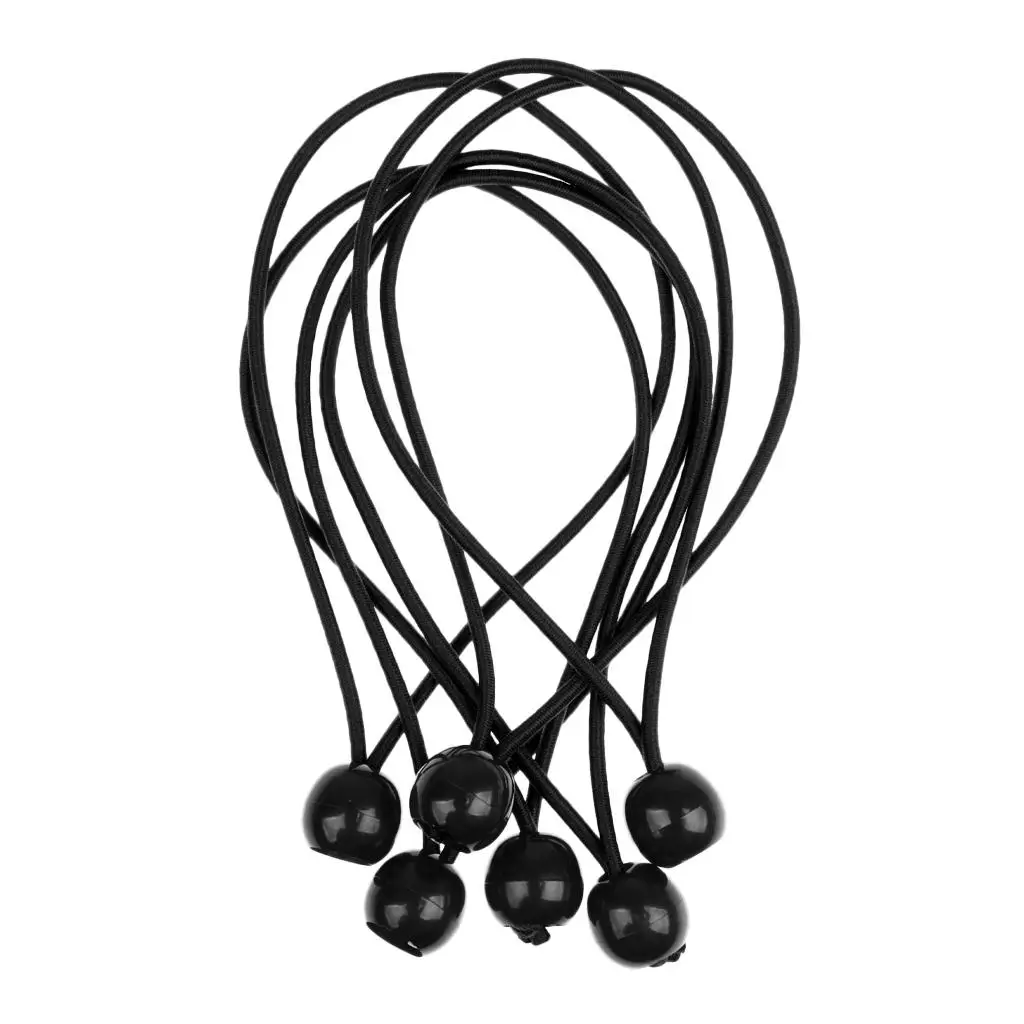 6pcs 15cm Ball Bungee Tie Down Canopy Tarp Stretch Cords Tent Accessories