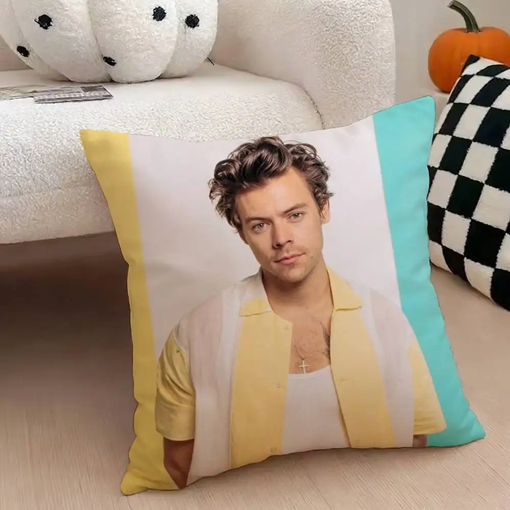 Singer H-Harry Styles Pillow Case Pattern Printed Pillowcase For Living Room Sofa Cushion Cover